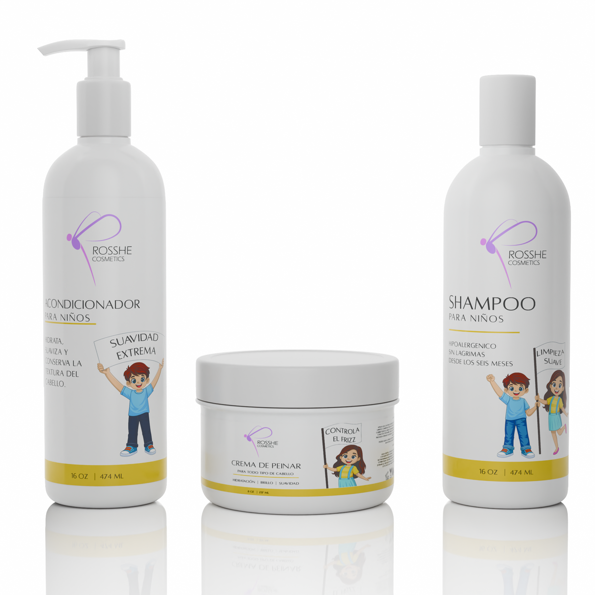 Kit  Cosmetico Capilar Para Niños  | Limpieza Suave, Hidratación y Control del Frizz