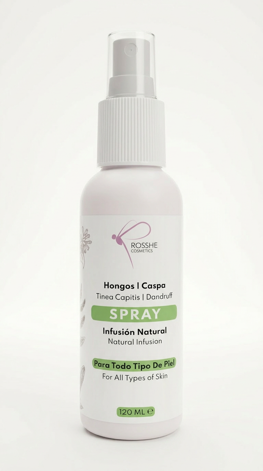 Spray Orgánico para Tiña Capitis, Dermatitis, Psoriasis cuero cabelludo y cuerpo